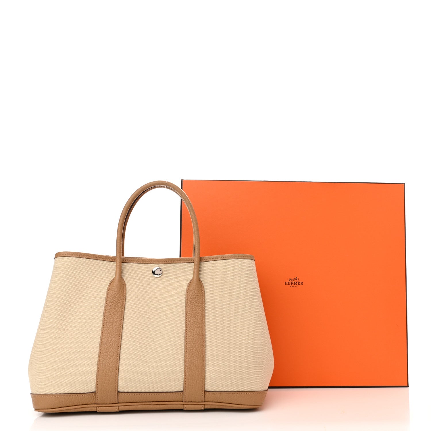 Hermes Toile Militaire Vache Country Garden Party 30 TPM Tote Beton Biscuit 11 of 11