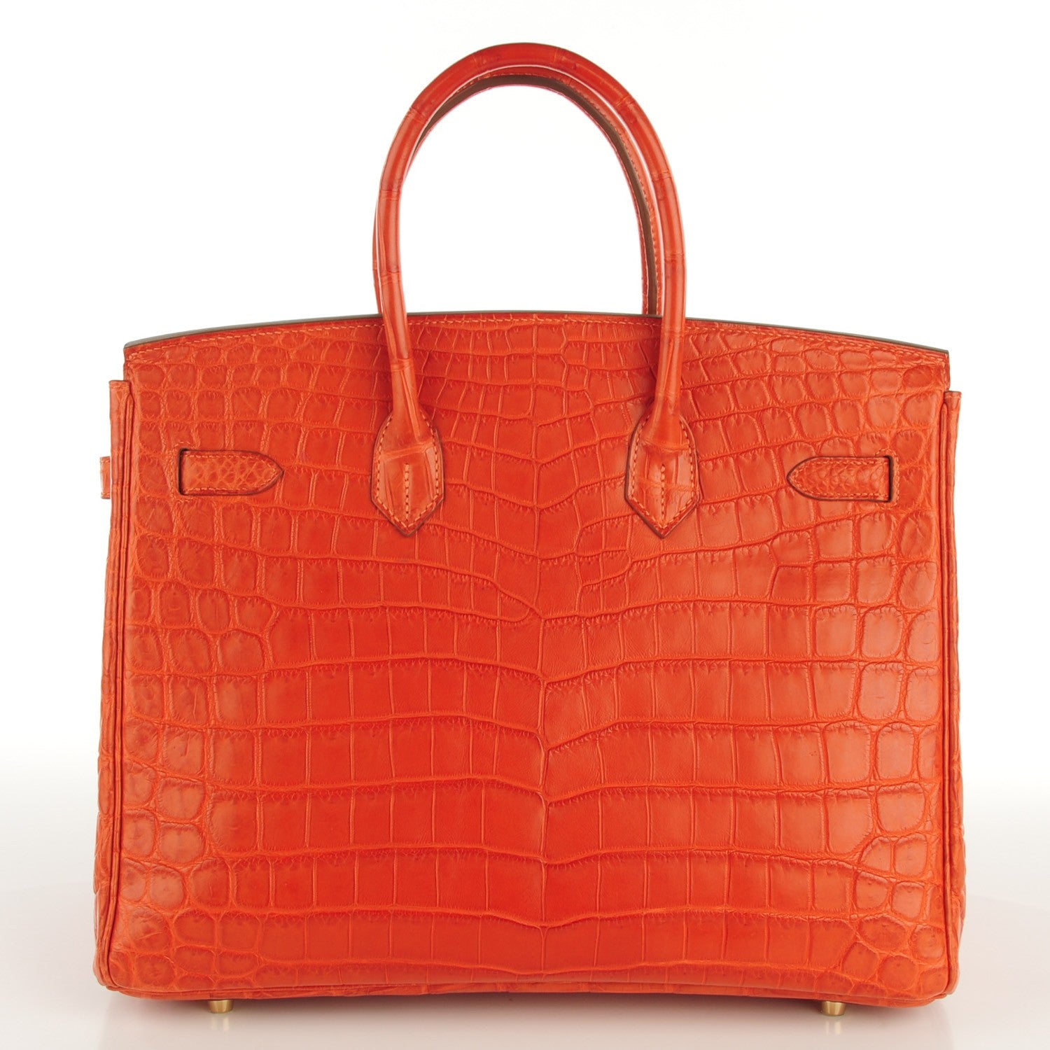 Hermes Matte Niloticus Crocodile Birkin 35 Orange 5 of 29