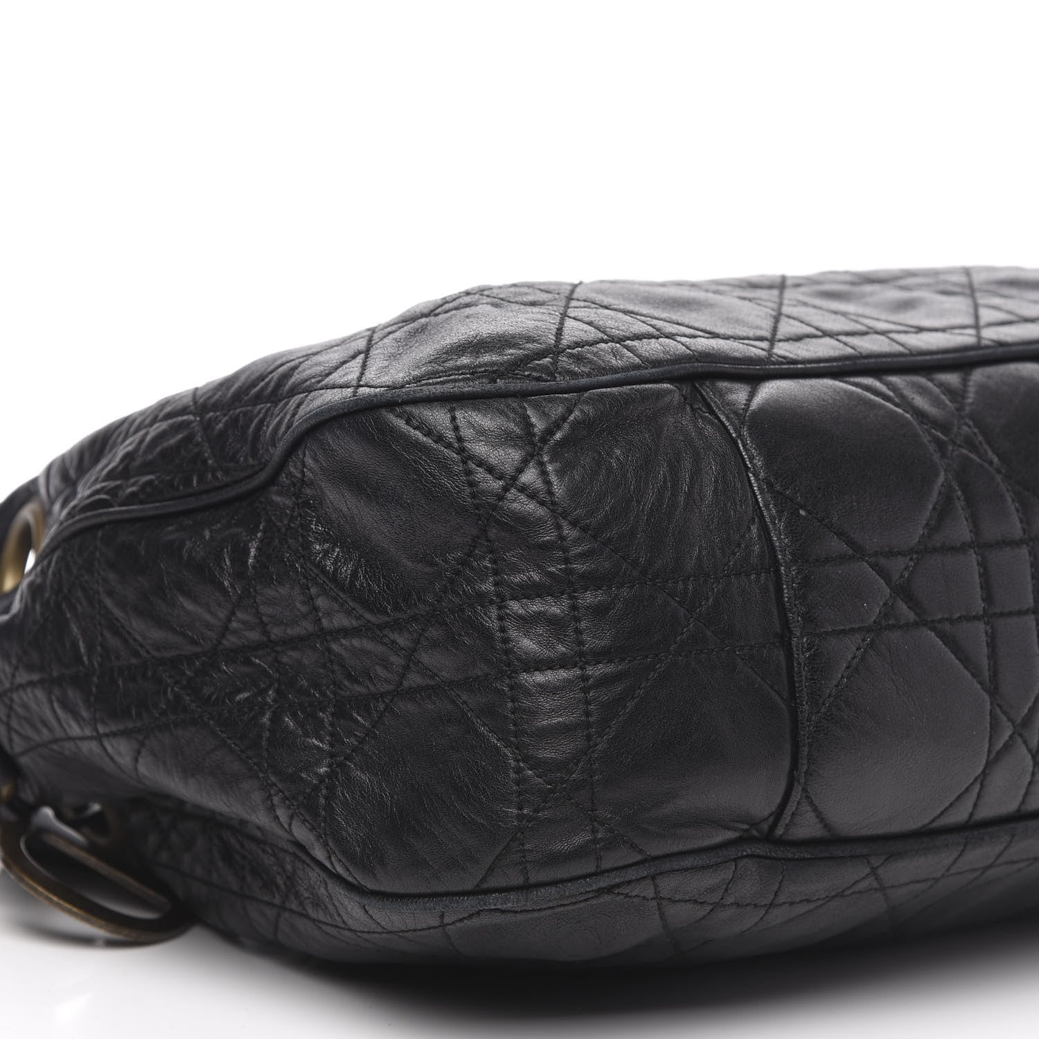 Christian Dior Lambskin Cannage Drawstring Bag Black 8 of 16