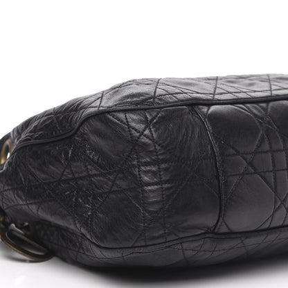 Christian Dior Lambskin Cannage Drawstring Bag Black 8 of 16