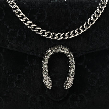 Gucci Velvet GG Monogram Mini Dionysus Chain Wallet Black 8 of 14