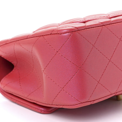 Chanel Iridescent Lambskin Quilted Mini Top Handle Rectangular Flap Red 11 of 13