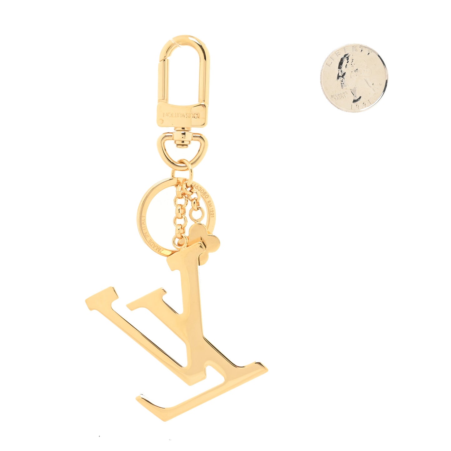 Metal Taurillon LV Capucines Bag Charm Key Holder Black
