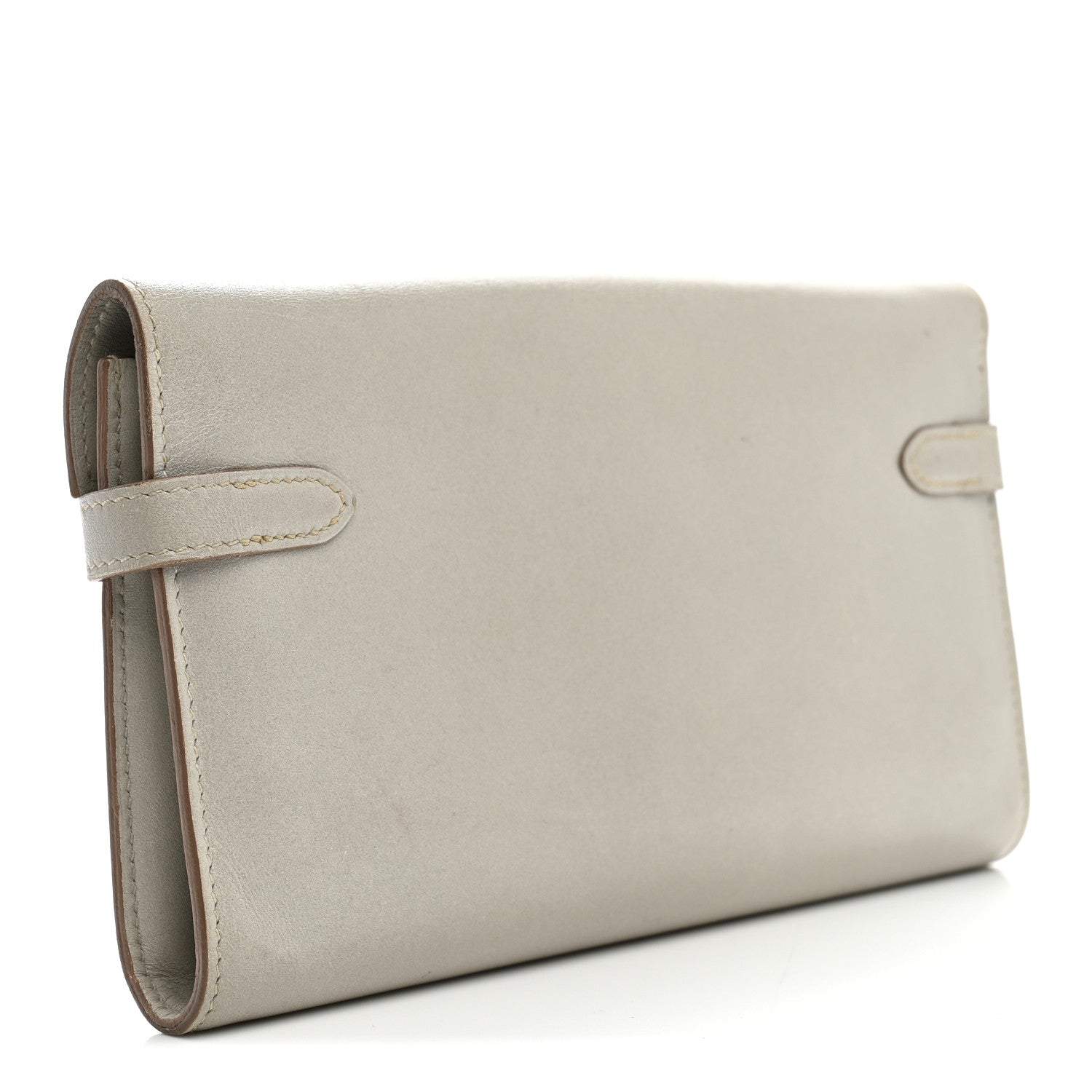 Hermes Box Guilloche Kelly Longue Wallet Gris Perle 3 of 12