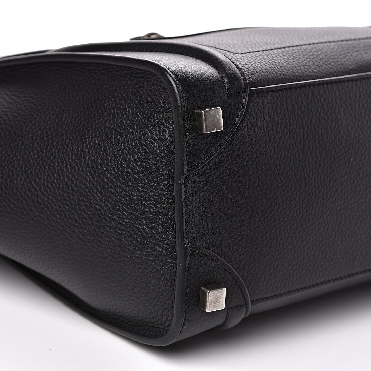 Drummed Calfskin Micro Luggage Black