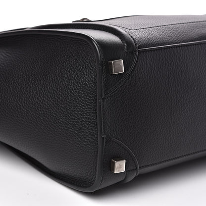 Celine Drummed Calfskin Micro Luggage Black 7 of 10