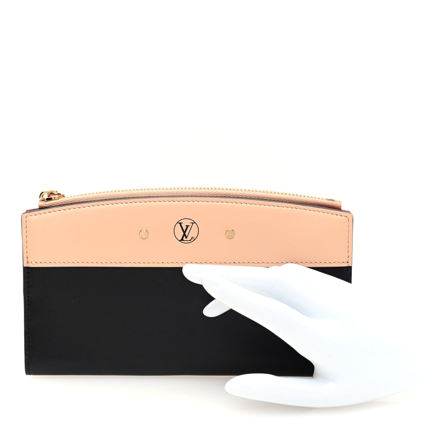 Calfskin City Steamer Wallet Black Creme Bourgogne