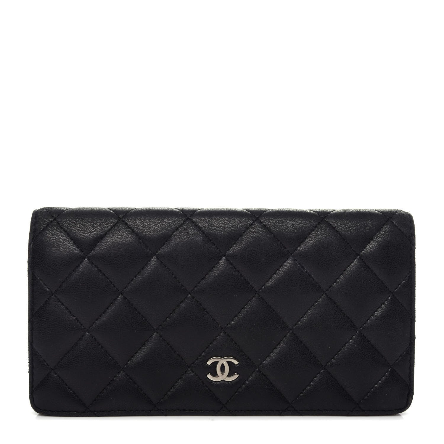 Chanel Lambskin Quilted Yen Wallet Black 1 of 9