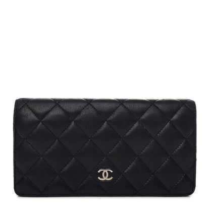 Chanel Lambskin Quilted Yen Wallet Black 1 of 9