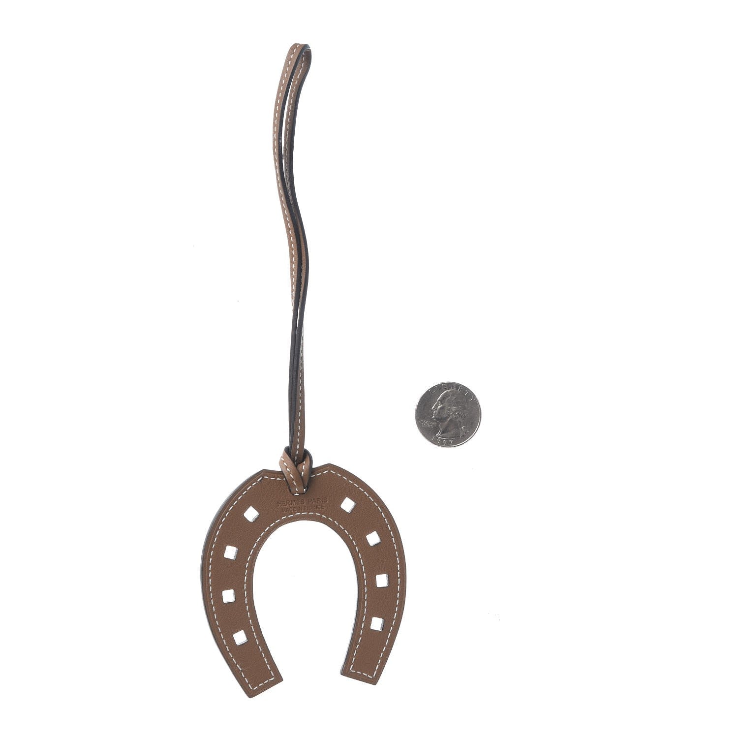 Hermes Swift Paddock Horseshoe Bag Charm Etoupe 2 of 4