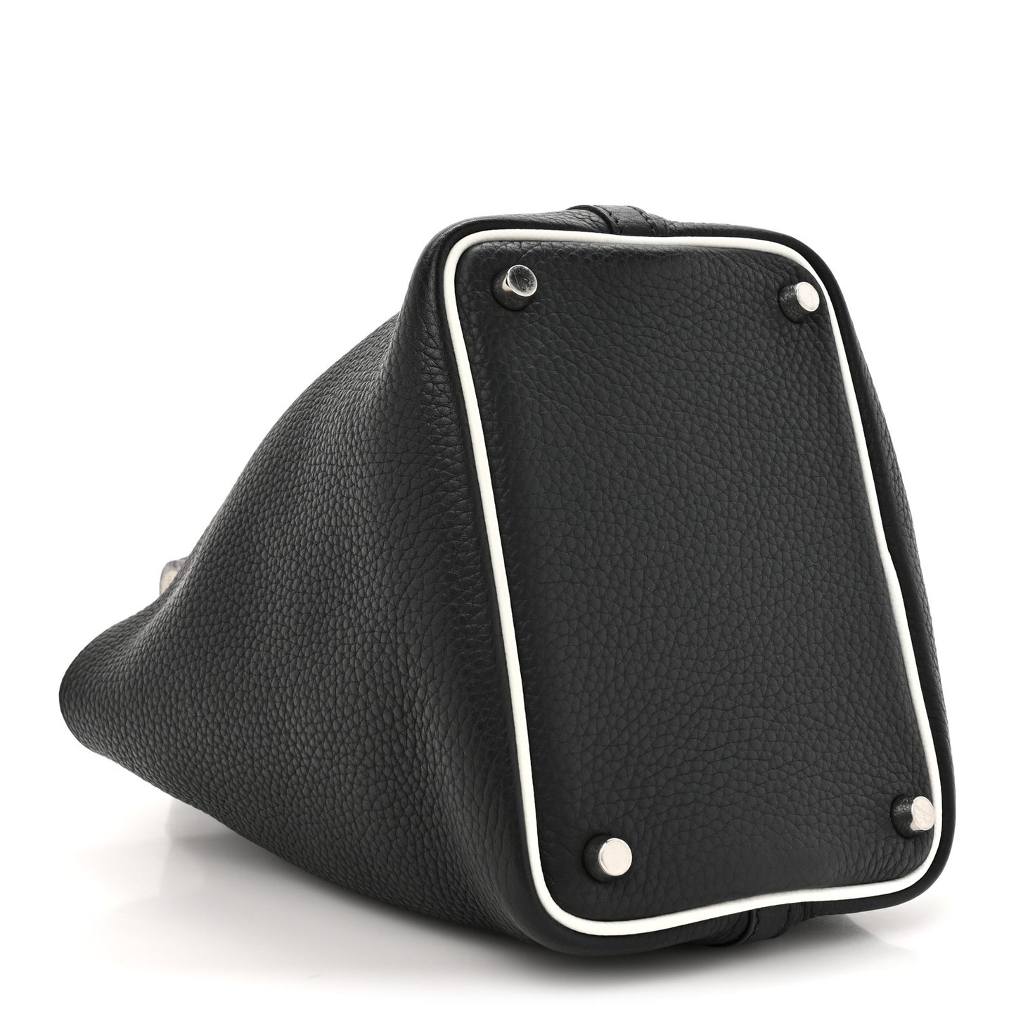 Taurillon Clemence Epsom Eclat Picotin 18 PM Black White
