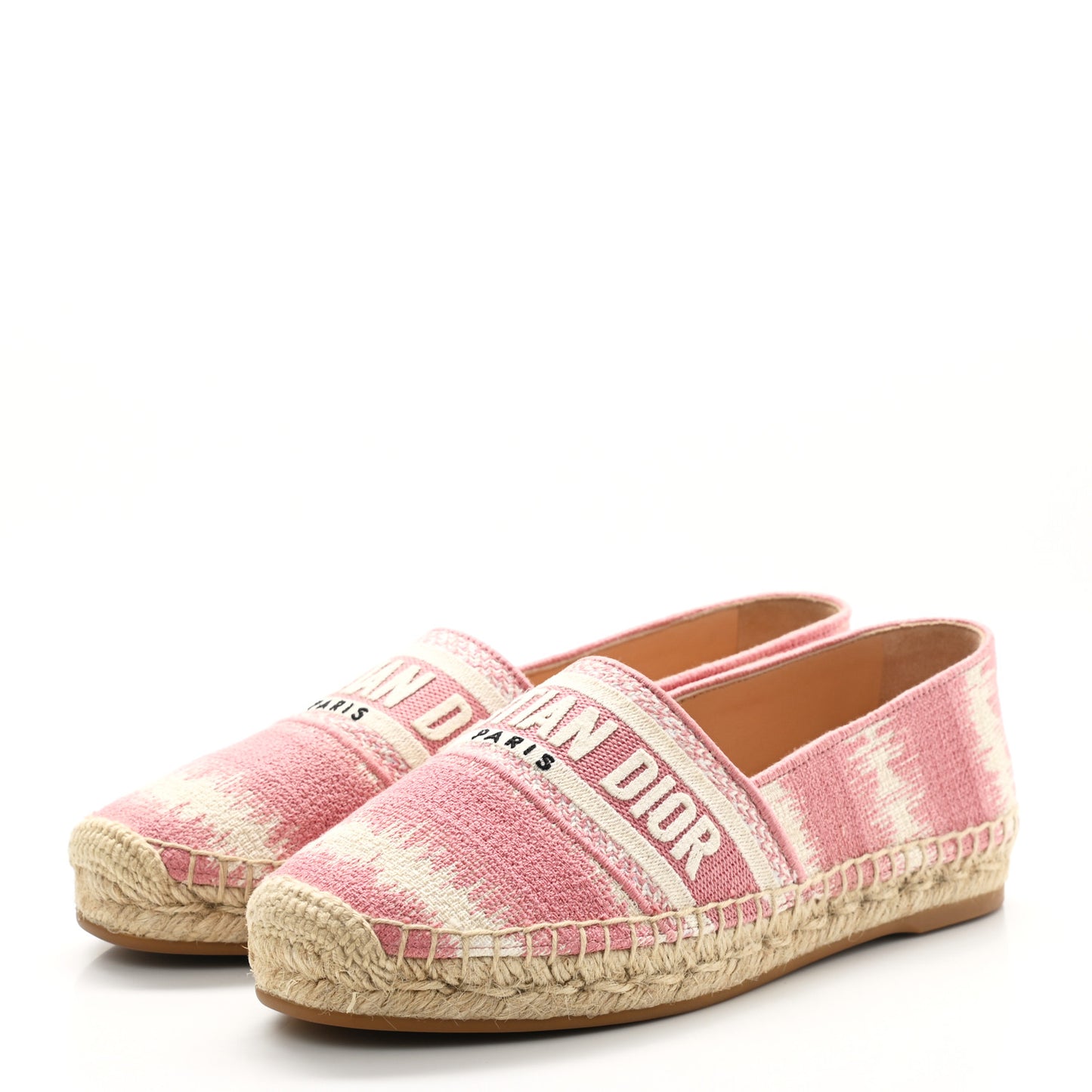 Cotton D-Stripes Embroidered Granville 15mm Espadrilles 36 Deep Nude