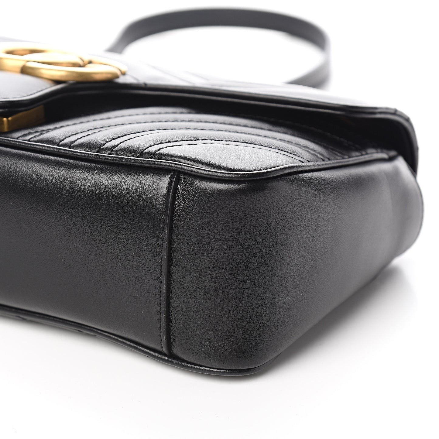 Calfskin Matelasse Small GG Marmont Shoulder Bag Black