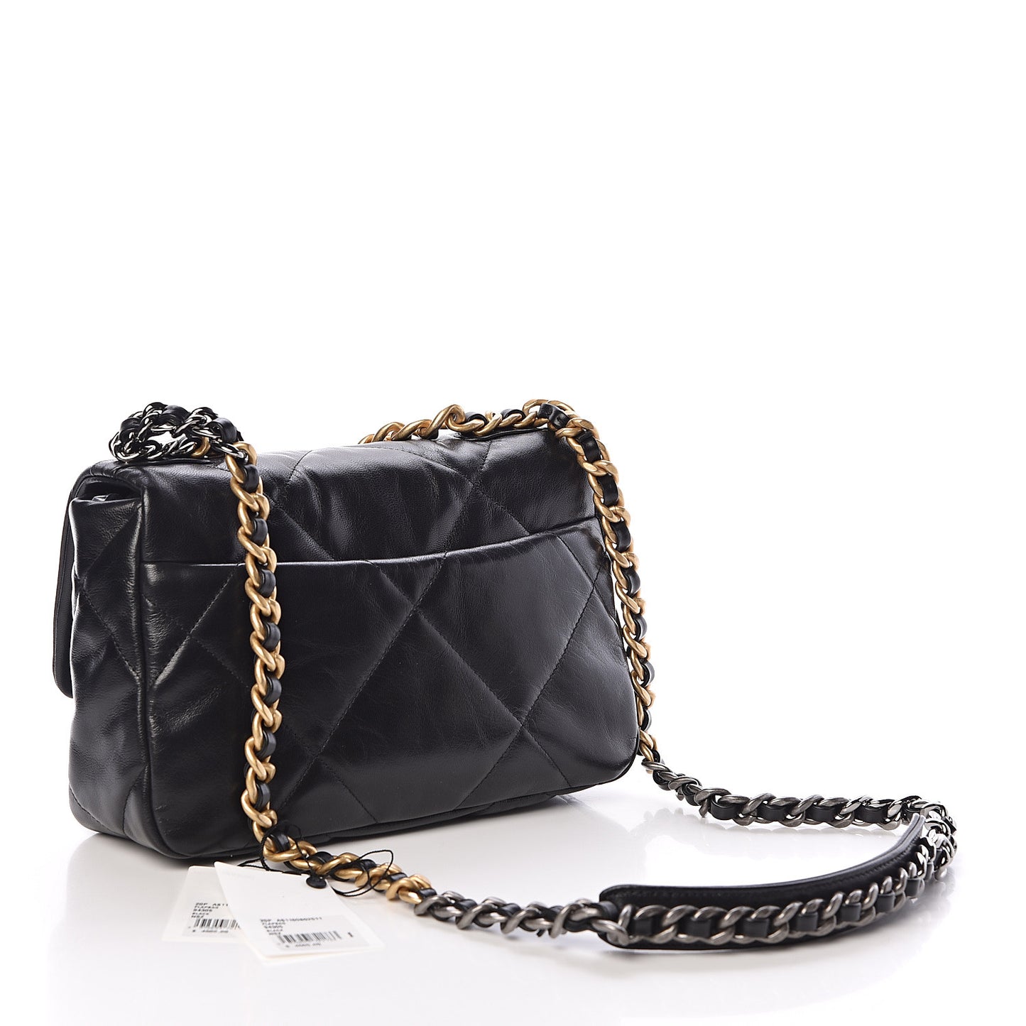 Goatskin Quilted Medium 19 Flap Black