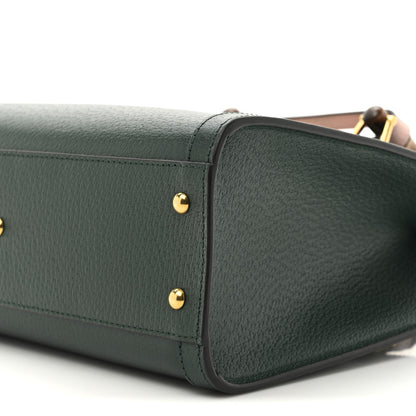 Gucci Textured Dollar Calfskin Web Small Diana Tote Bag Vintage Green Powder Pink 9 of 12