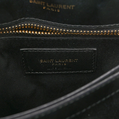 Saint Laurent Velvet Y Quilted Monogram Toy Loulou Chain Satchel French Black 6 of 10