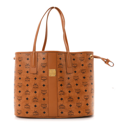 MCM Visetos Medium Liz Reversible Shopper Tote Cognac 1 of 16