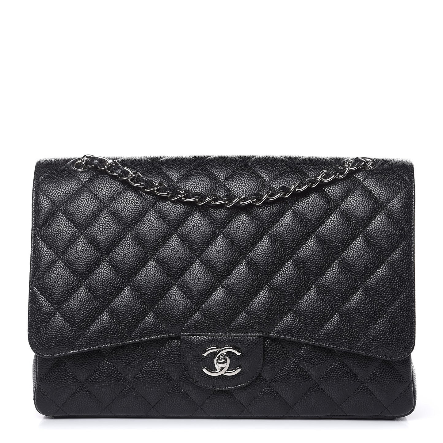 Caviar Quilted Maxi Single Flap Black