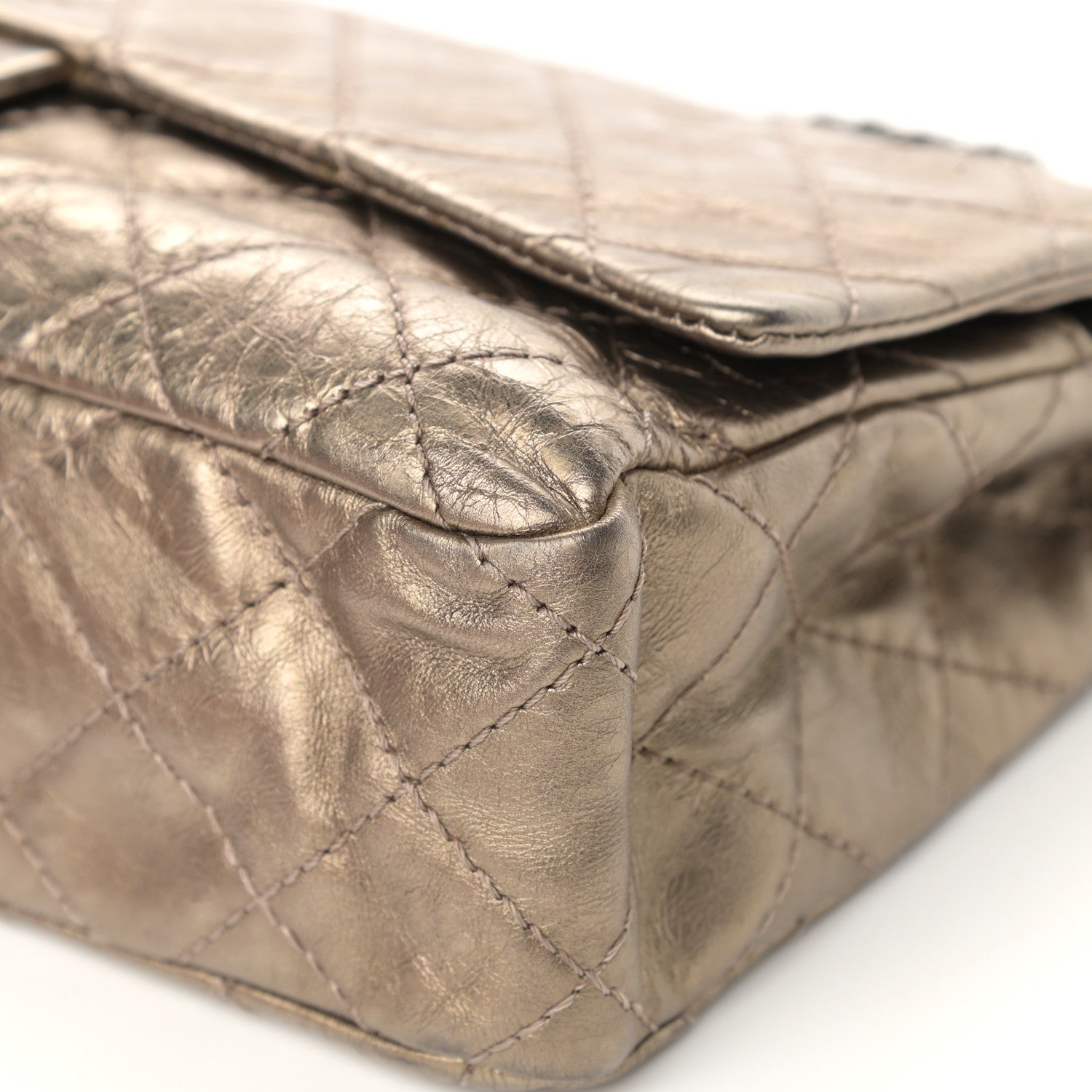Chanel Metallic Aged Calfskin Quilted 2.55 Reissue 227 Flap Gold 10 of 14