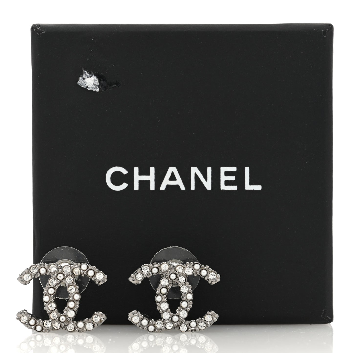 Ruthenium Crystal Pearl Caviar Earrings