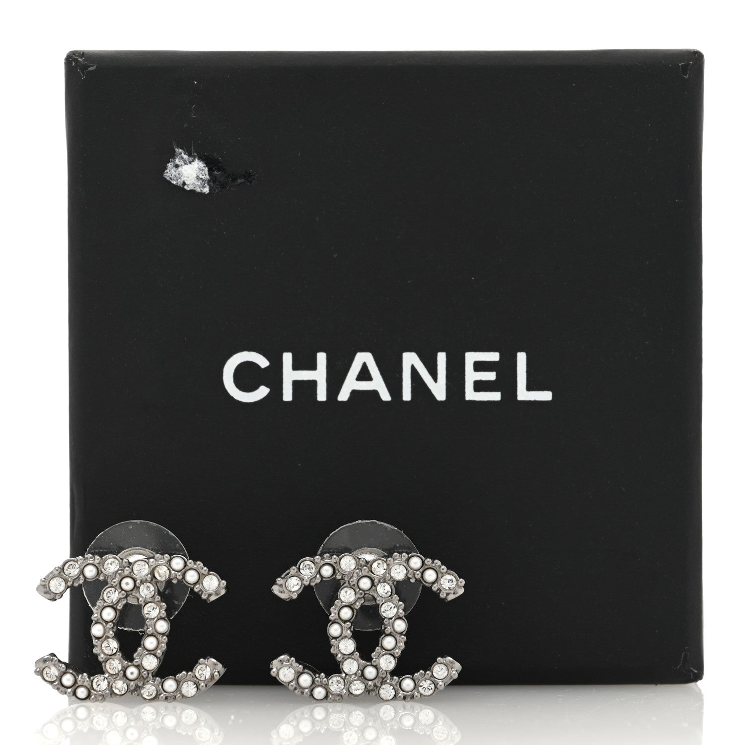 Chanel Ruthenium Crystal Pearl Caviar Earrings 5 of 5
