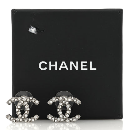 Chanel Ruthenium Crystal Pearl Caviar Earrings 5 of 5