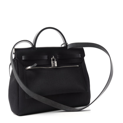 Hermes Military Toile Vache Hunter Herbag Zip PM 31 Black 3 of 10