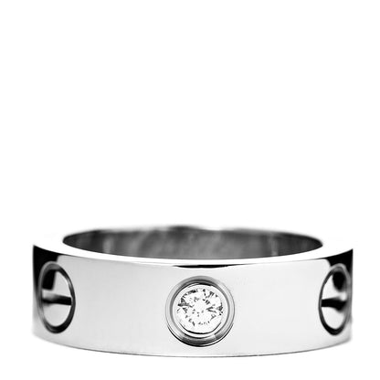 Cartier 18K White Gold 3 Diamond 5.5mm LOVE Ring 49 4.75 1 of 4