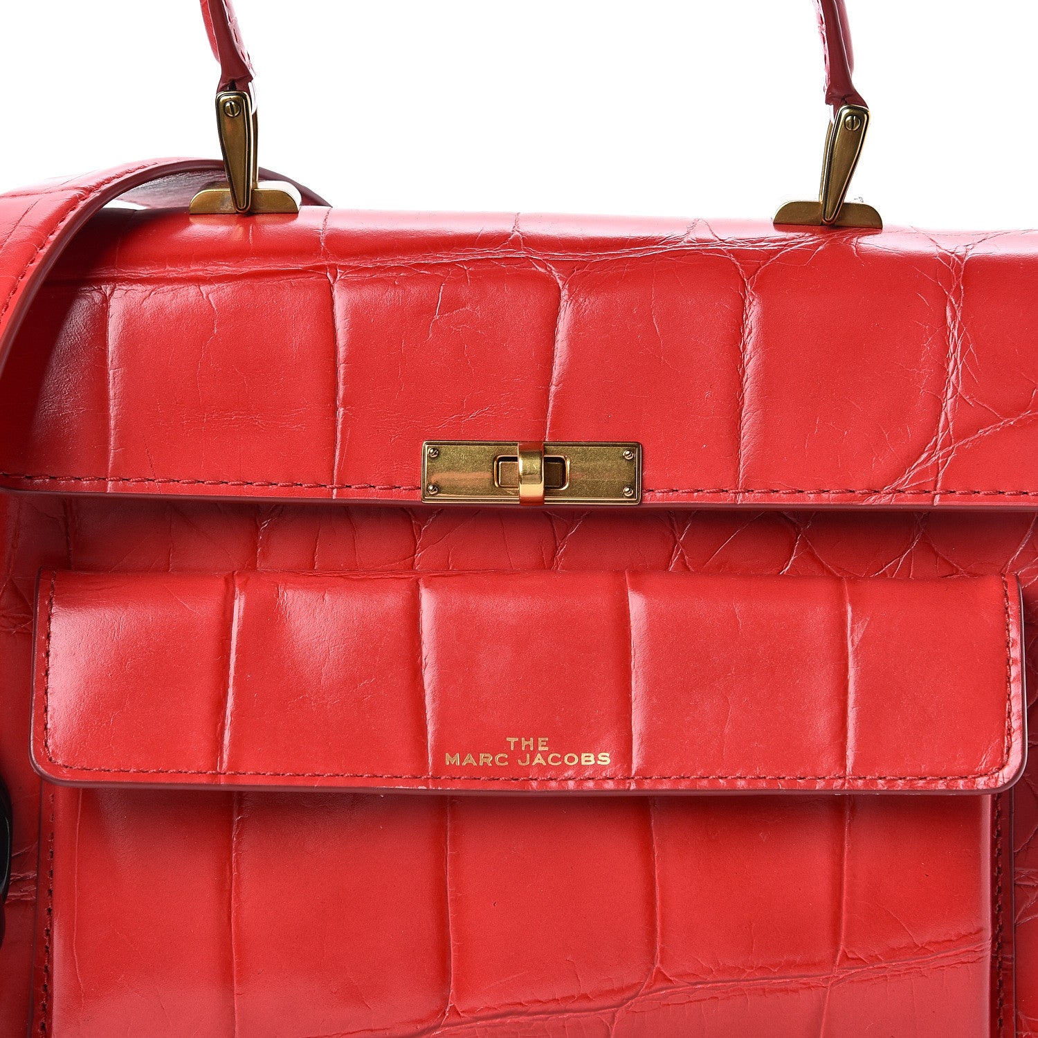 Marc Jacobs Calfskin Crocodile Embossed Uptown Shoulder Bag Flame 10 of 10