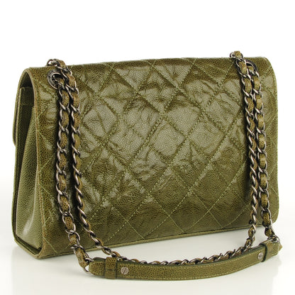 Chanel Crumpled Grained Calfskin Medium CC Crave Flap Green 3 of 8