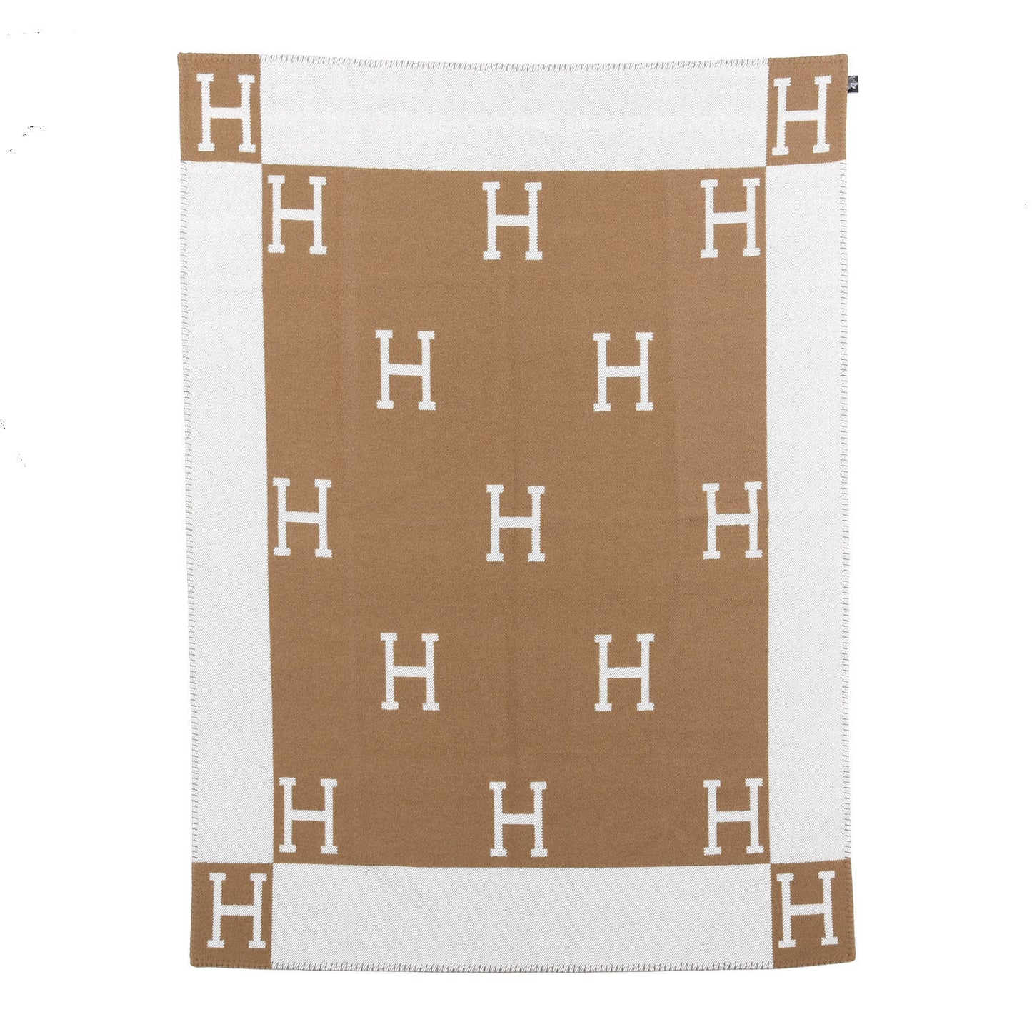 Wool Cashmere Avalon Blanket Ecru Camel