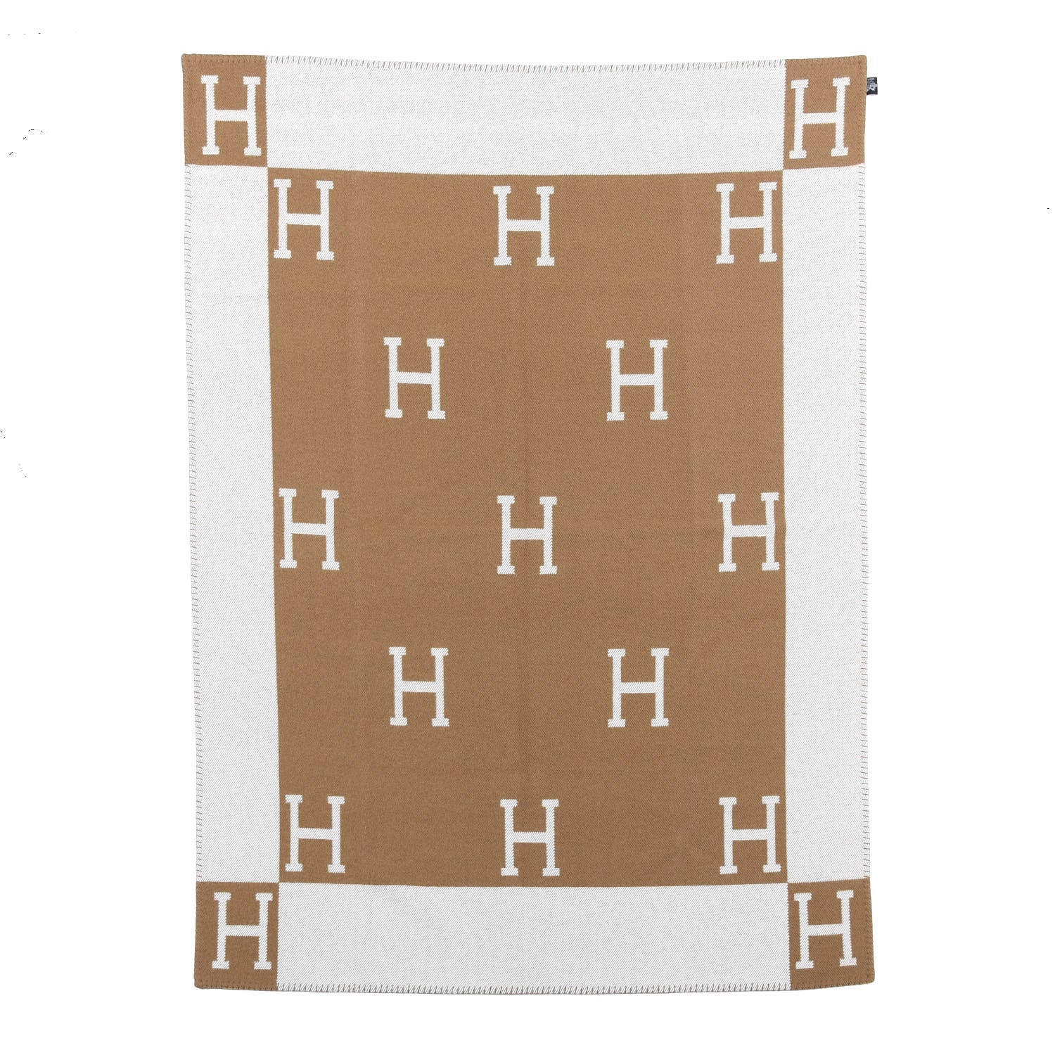 Hermes Wool Cashmere Avalon Blanket Ecru Camel 3 of 4