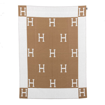 Hermes Wool Cashmere Avalon Blanket Ecru Camel 3 of 4