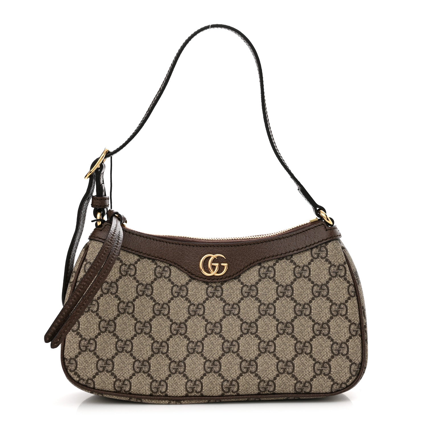 Gucci GG Supreme Monogram Textured Dollar Calfskin Small Ophidia Hobo Beige Ebony New Acero 1 of 10
