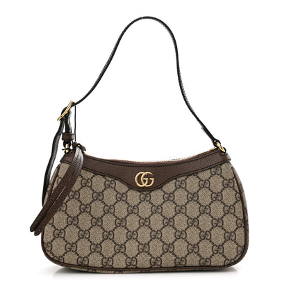 Gucci GG Supreme Monogram Textured Dollar Calfskin Small Ophidia Hobo Beige Ebony New Acero 1 of 10