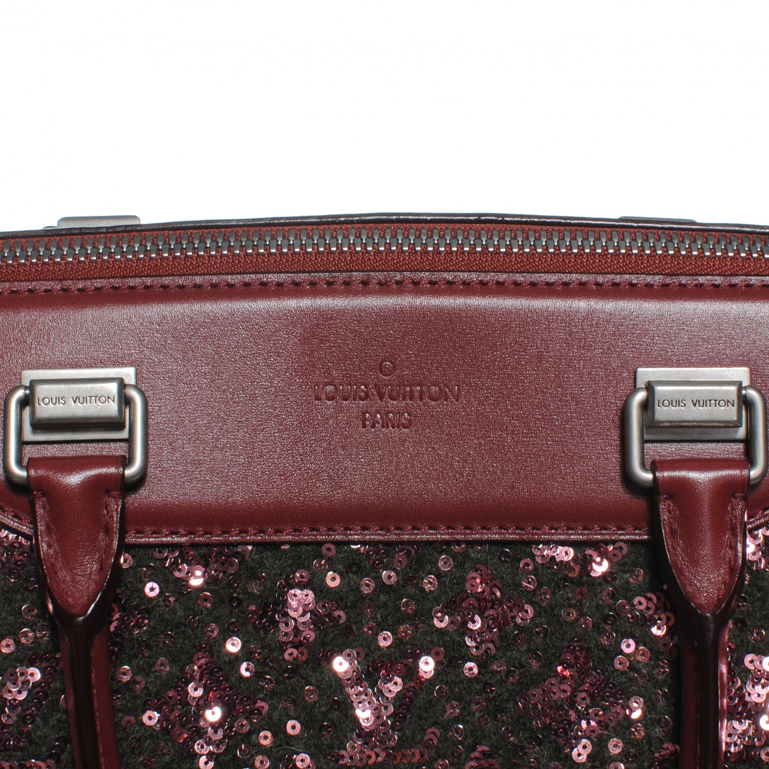 Louis Vuitton Sequin Monogram Sunshine Express North South Burgundy 5 of 8