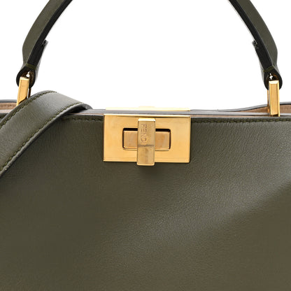 Fendi Vitello Tahiti Burro Medium Peekaboo Iconic Essentially Satchel Asparago Camelia 9 of 12