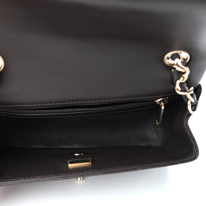 Chanel Lambskin Quilted Mini Rectangular Flap Dark Brown 5 of 11