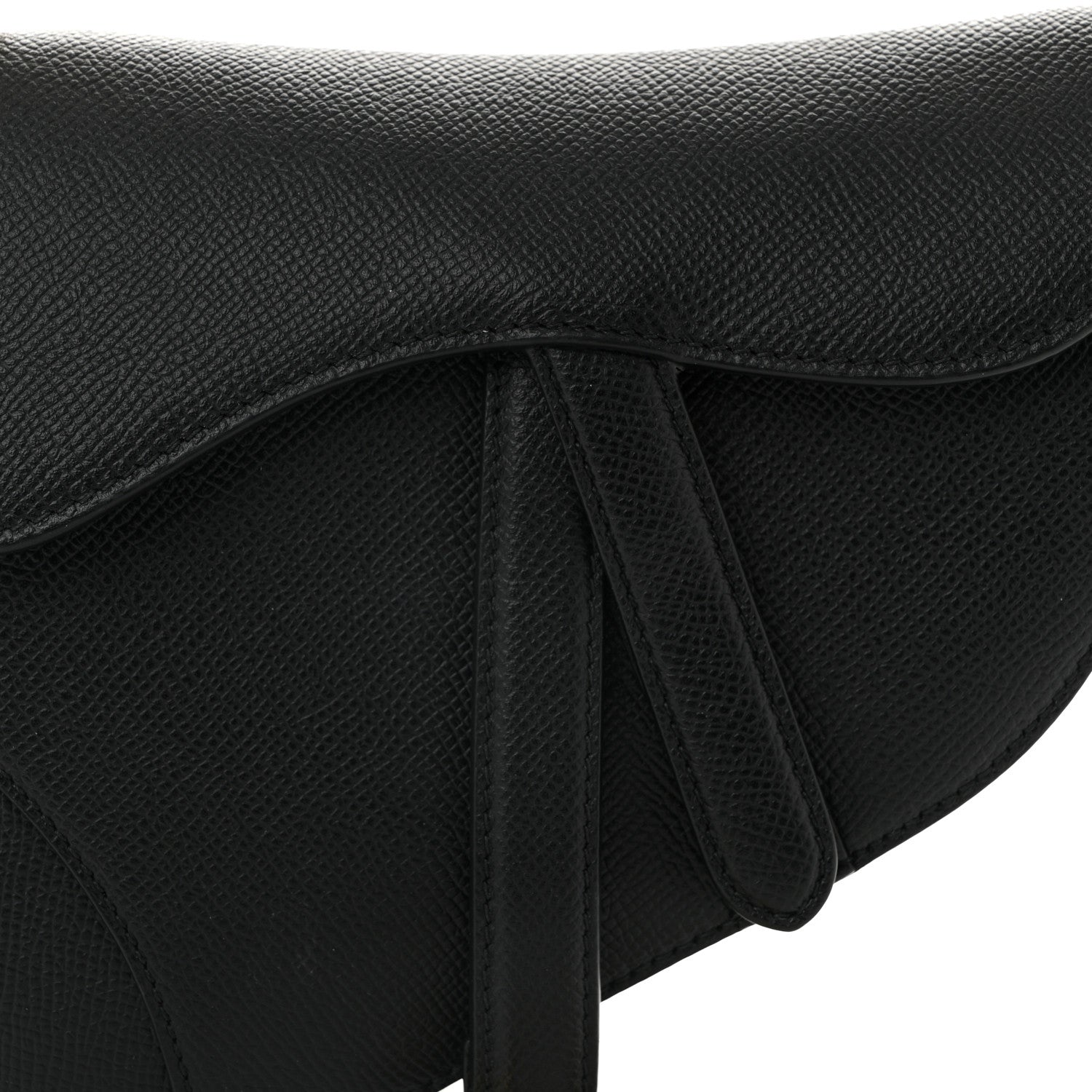 Christian Dior Grained Calfskin Mini Saddle Bag Black 1741493
