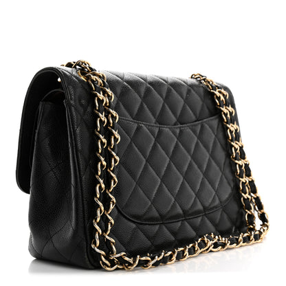 Chanel Caviar Quilted Jumbo Double Flap Black 3 of 15