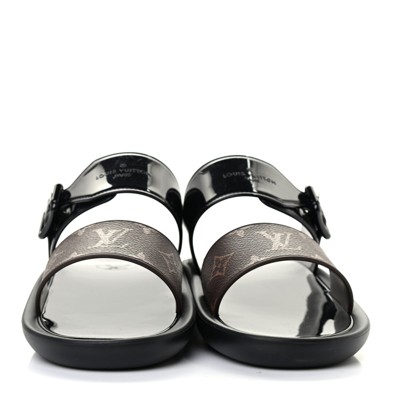 Louis Vuitton Monogram Sunbath Flat Mule Sandals 38 Black 2 of 7
