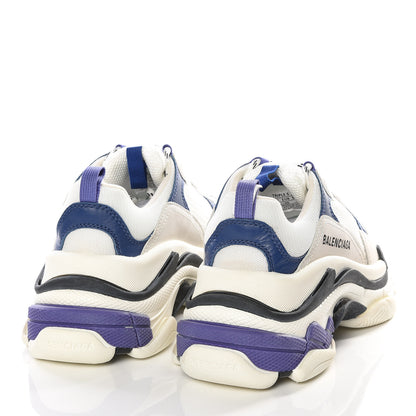 Balenciaga Mesh Nubuck Womens Triple S Sneakers 36 White Bleu Violet 5 of 10