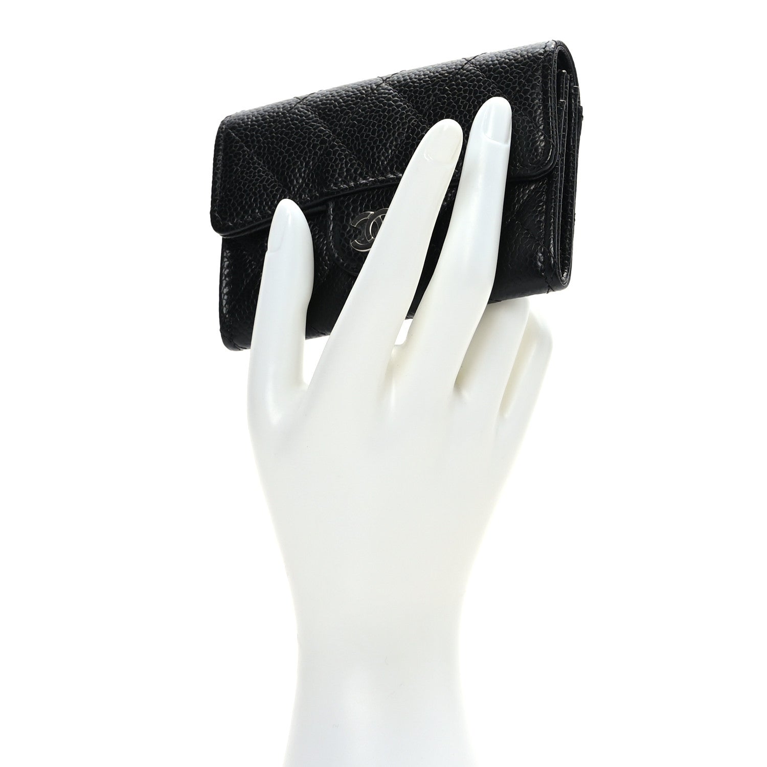 Chanel Caviar Quilted Flap Card Holder Wallet Black 2 of 8