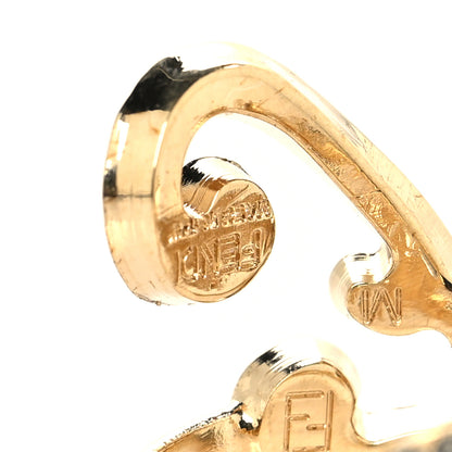 Fendi Metal Crystal Fendi Signature Ring M Gold 4 of 6