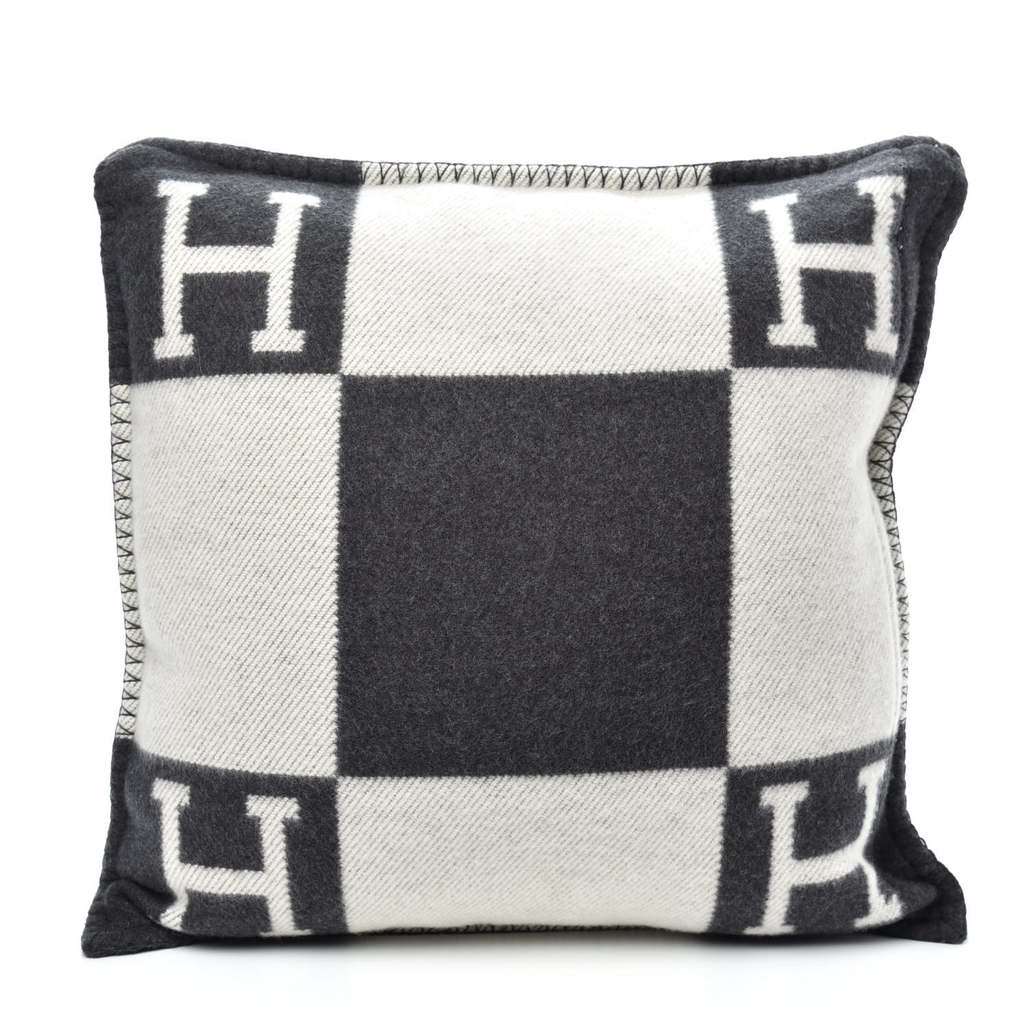 Wool Cashmere Avalon Pillow PM Ecru Gris Fonce