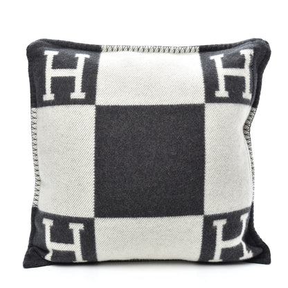 Hermes Wool Cashmere Avalon Pillow PM Ecru Gris Fonce 2 of 3
