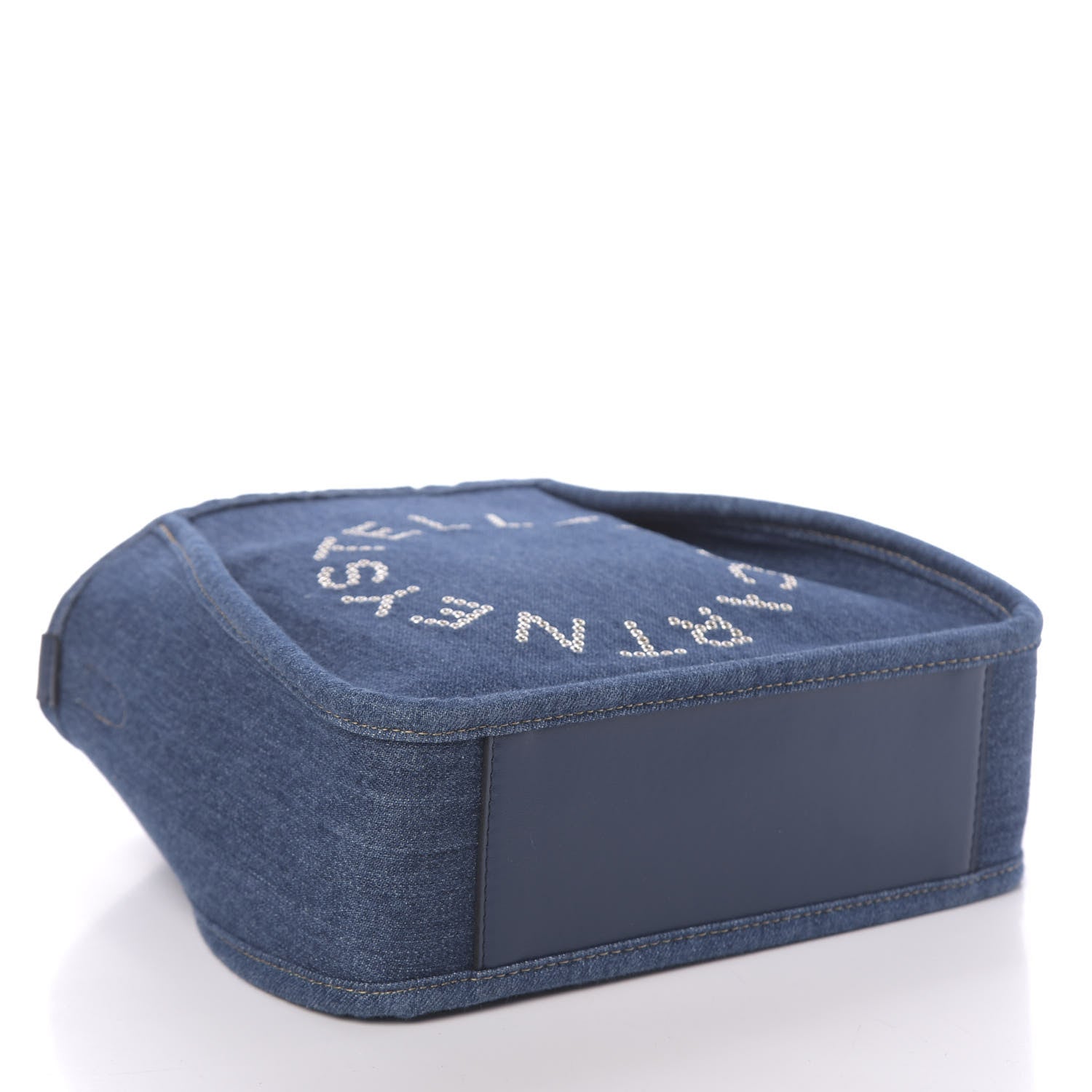 Stella McCartney Eco Alter Denim Perforated Logo Mini Crossbody Orion Blue 4 of 10