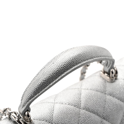 Chanel Metallic Caviar Quilted Mini Top Handle Rectangular Flap Silver 11 of 11