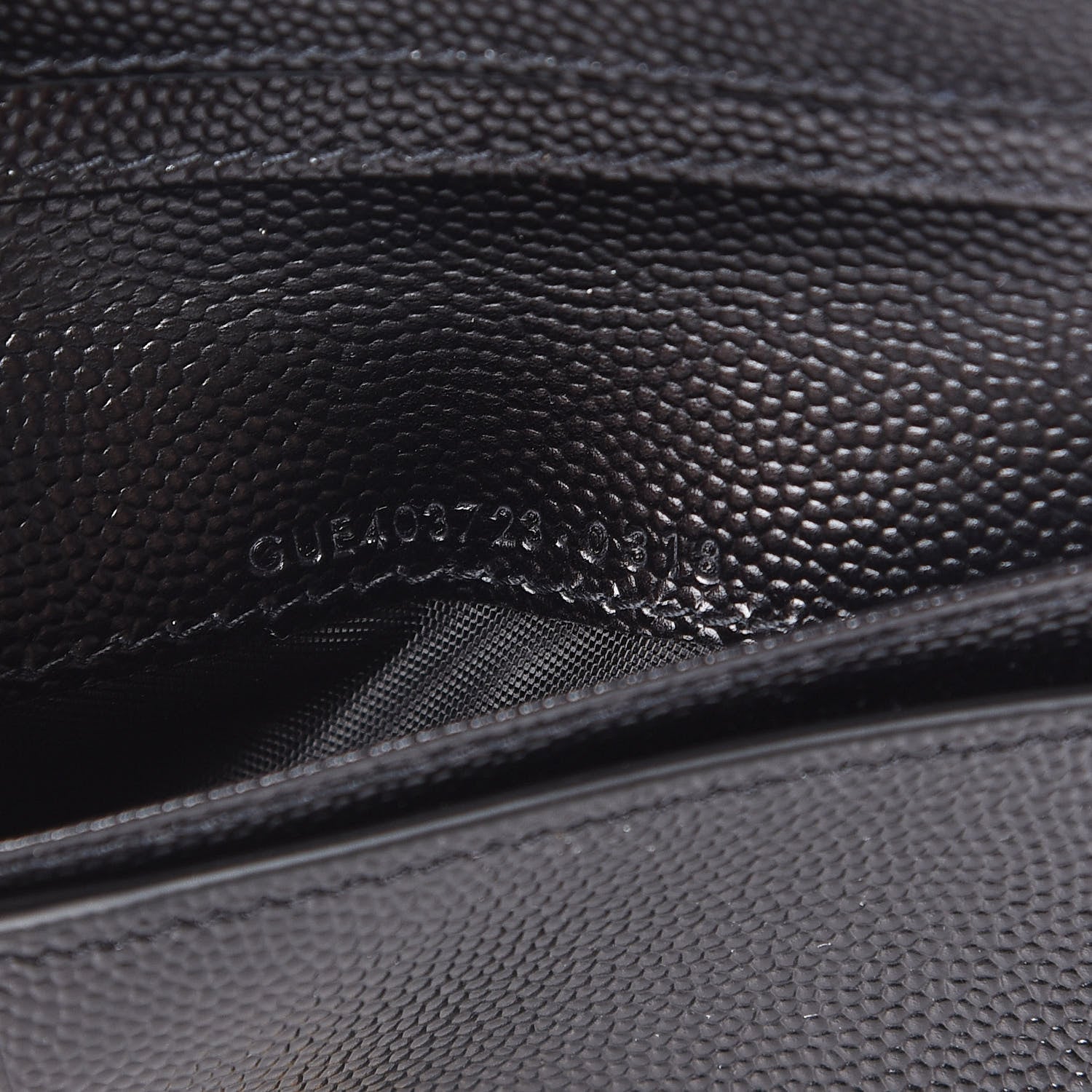 Saint Laurent Grain De Poudre Matelasse Chevron Monogram Compact Zip Around Wallet Black 7 of 8