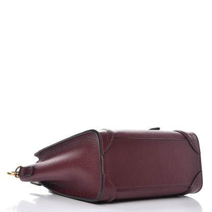 Celine Smooth Calfskin Goatskin Nano Luggage Burgundy 4 of 9